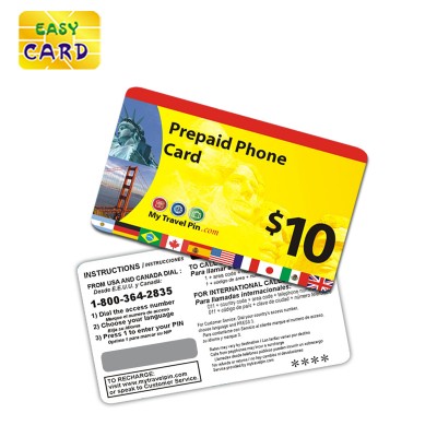 Customized design printing plastic PVC prepaid phone calling scratch card