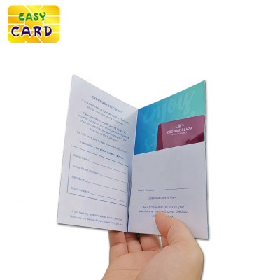 Hot sale full color custom design printing paper hotel key card holder